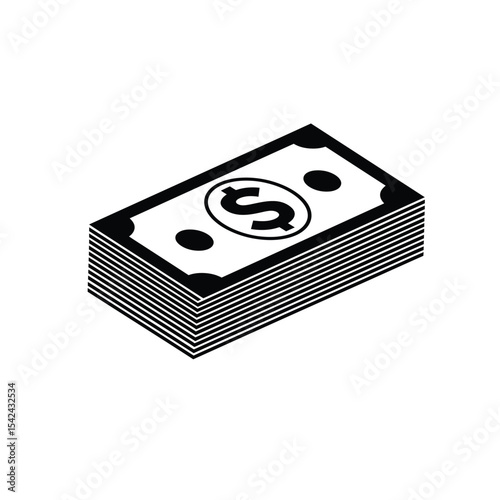 Stack of Money Icon  Financial Success, Wealth, and Prosperity Symbol