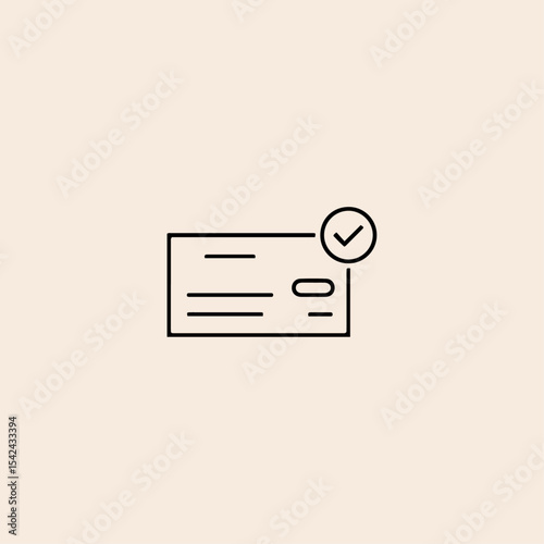 Bank check icon flat vector design.