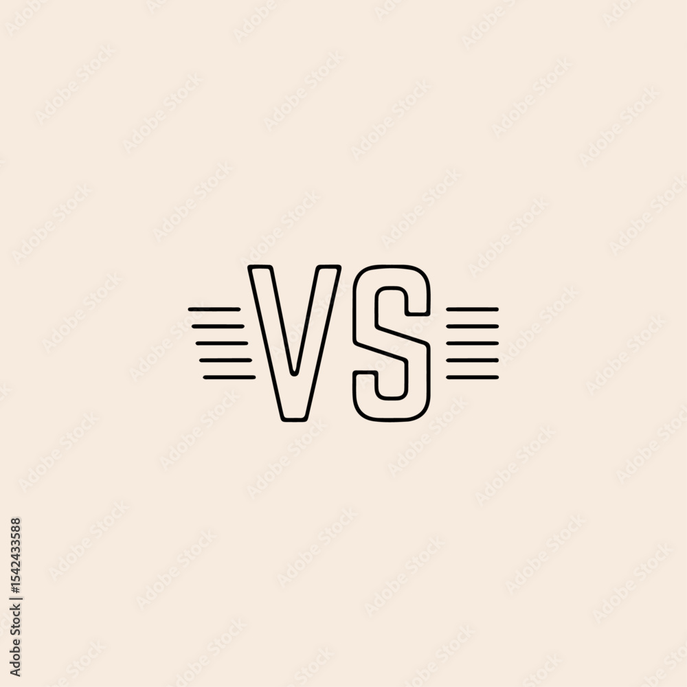 Obraz premium Versus sign icon flat vector design.