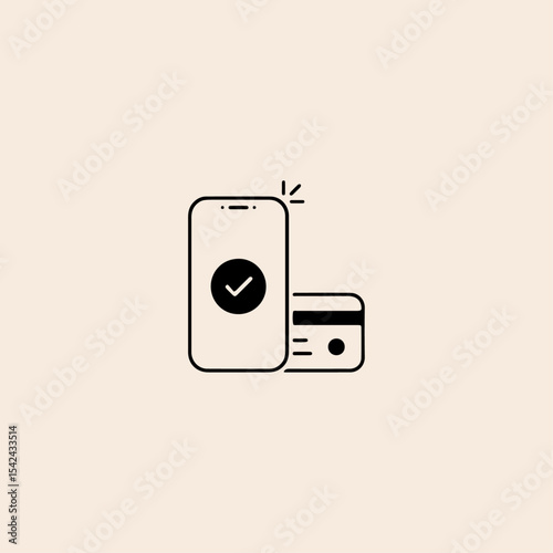 Easy contactless payment icon flat vector design.