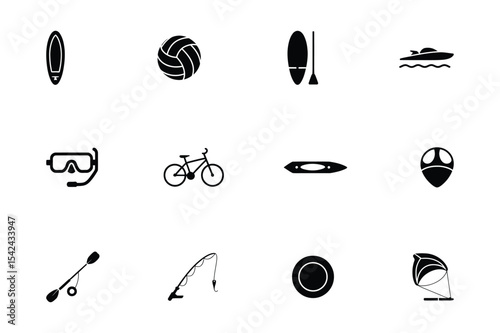 Collection of Water Sports and Outdoor Recreation Icons