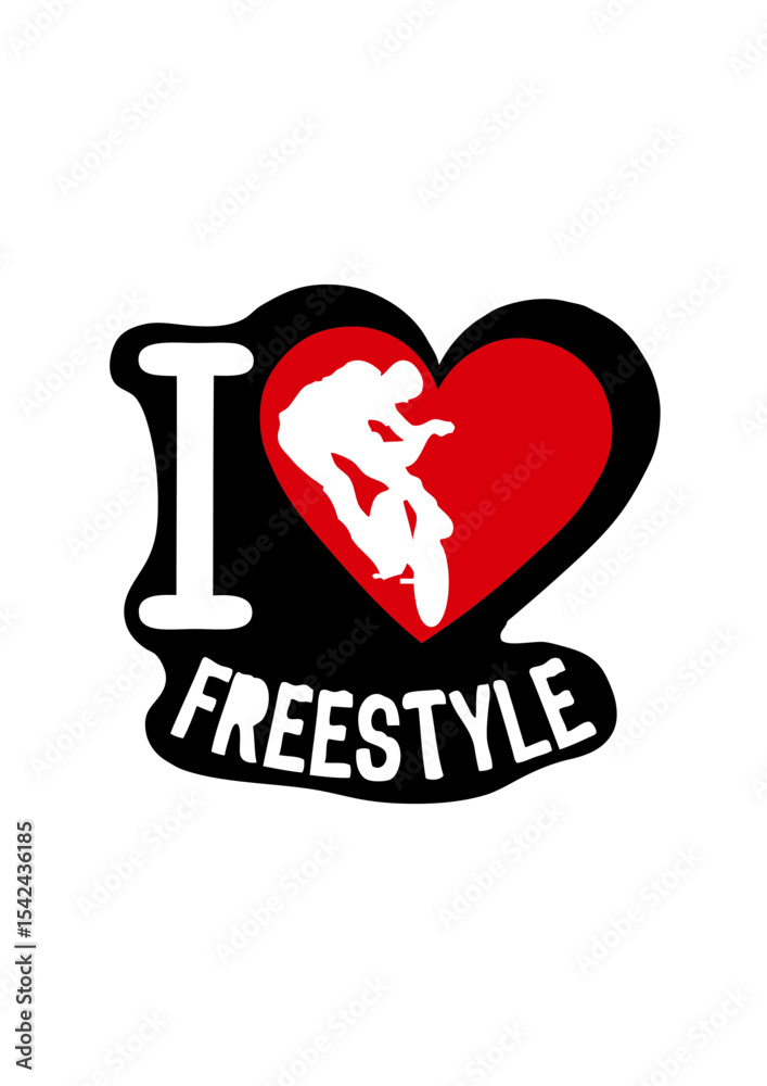 Fototapeta premium i love freestyle bmx velo cross coeur