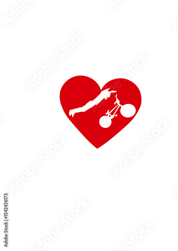 i love freestyle bmx velo cross coeur