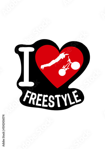i love freestyle bmx velo cross coeur