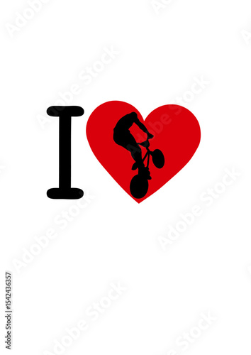 i love freestyle bmx velo cross coeur