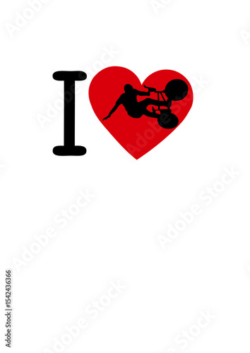 i love freestyle bmx velo cross coeur