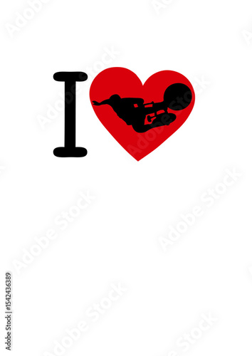 i love freestyle bmx velo cross coeur