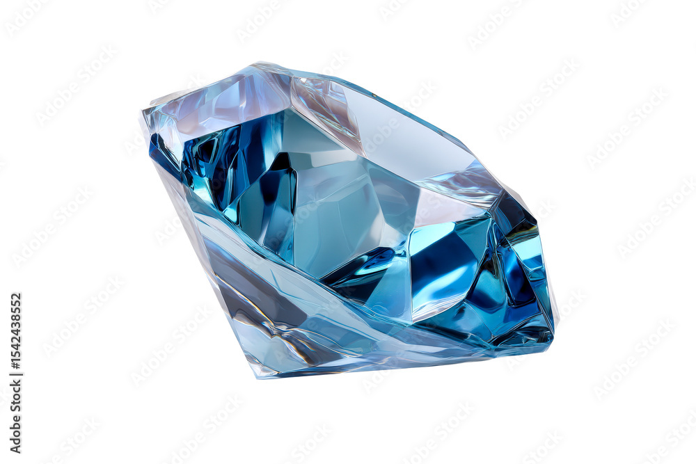 Stunning blue crystal with a clear backdrop and unique facets Stunning blue crystal with a clear backdrop and unique facets