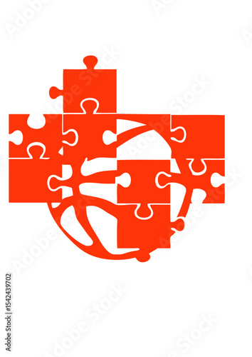 basketball puzzle ballon logo club