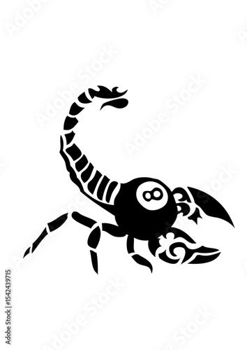 billard scorpion boule noire 8 logo club