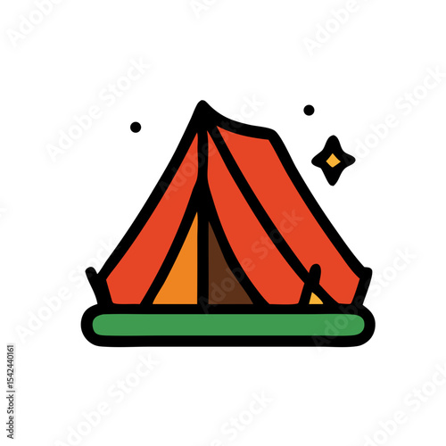 A camping tent icon symbolizing adventure, nature trips, and outdoor summer experiences.