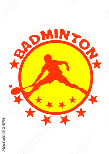 badminton logo joueur player etoile