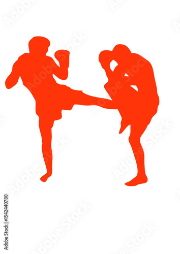 boxe thailandaise silhouette