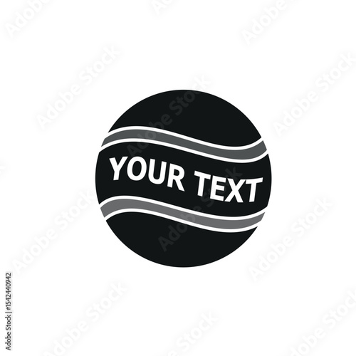 A vector illustration of sports black and white text cricket ball clip art white baground