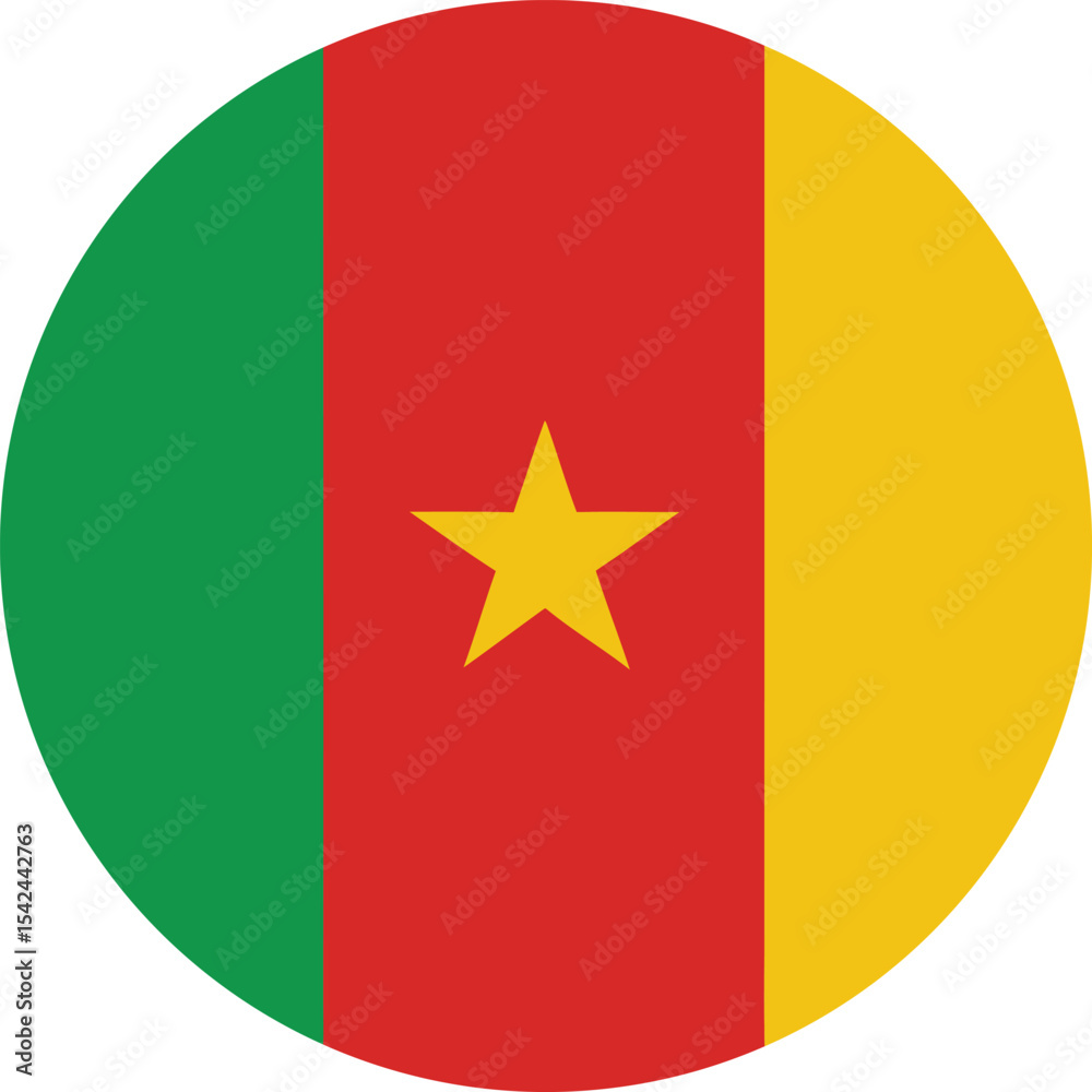 custom made wallpaper toronto digitalcameroon flag in a circle, round icon with green red yellow and star vector