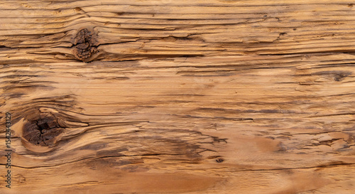 Tableau sur toile Aged wooden plank with knots and natural texture details