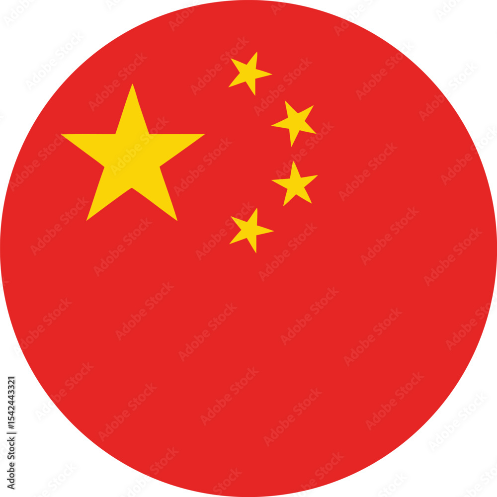 china flag in a circle, round red icon with yellow stars vector illustration china flag in a circle, round red icon with yellow stars vector illustration