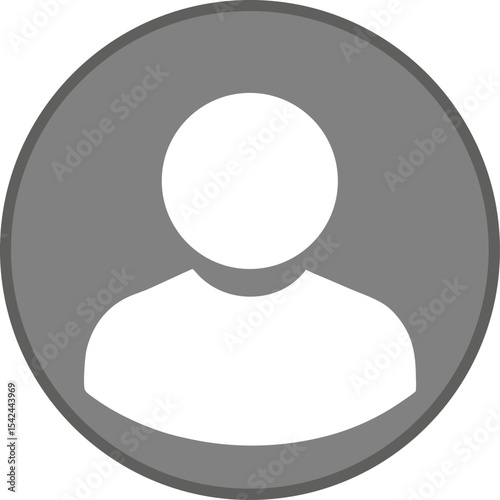user profile icon, simple person avatar symbol in a gray circle vector illustration