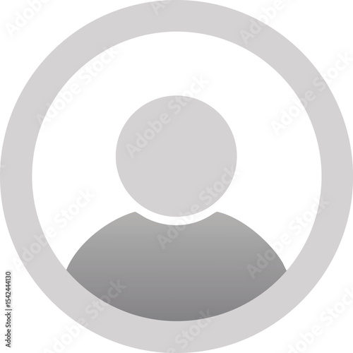 user profile icon, simple person avatar symbol in a gray circle vector illustration