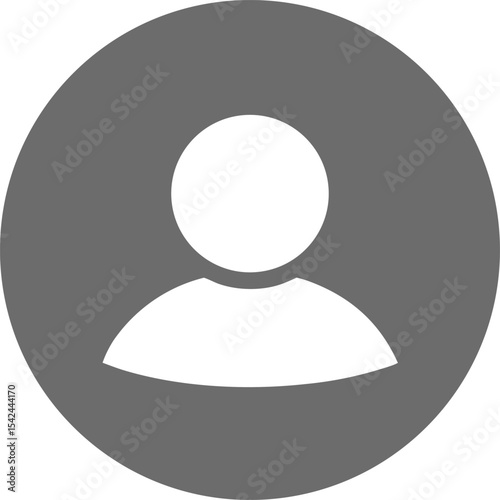user profile icon, simple person avatar symbol in a gray circle vector illustration