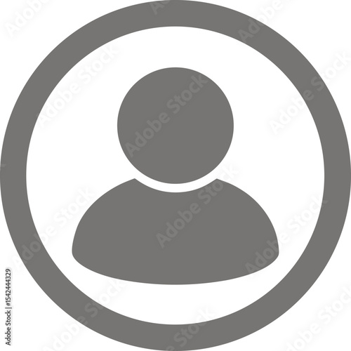 user profile icon, simple person avatar symbol in a gray circle vector illustration