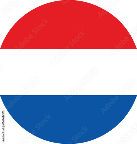 netherlands flag in a circle, round dutch national symbol vector illustration