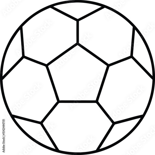 soccer ball outline icon, simple football illustration with hexagon pattern