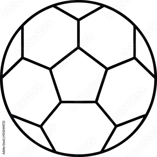 soccer ball outline icon, simple football illustration with hexagon pattern