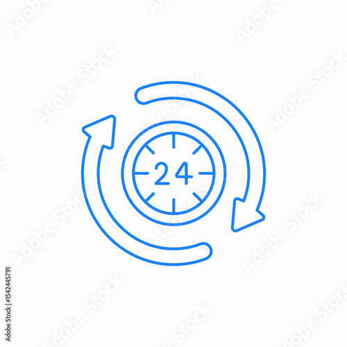 24 hour service icon sign vector