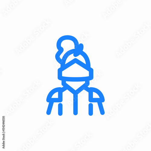 armored person helmet icon sign vector