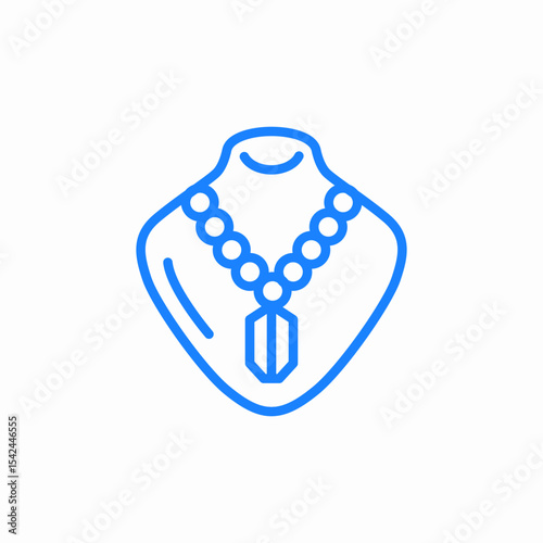 beaded necklace display icon sign vector