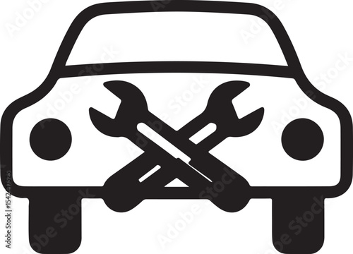 Car Repair and Service Tools Icon Vector