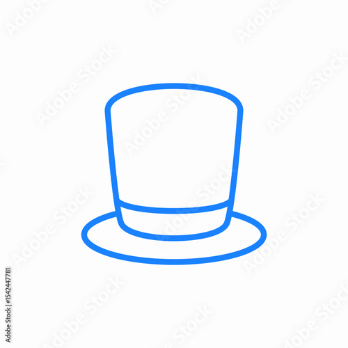 top hat icon sign vector