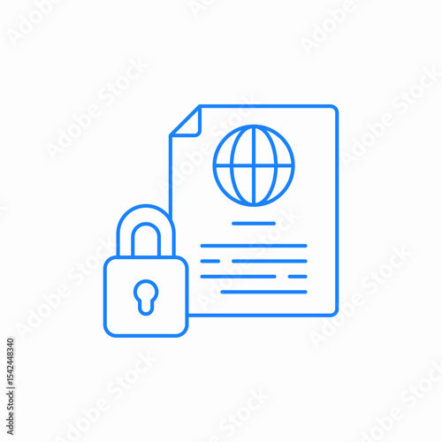 web document locked icon sign vector