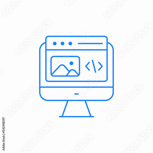web page code icon sign vector