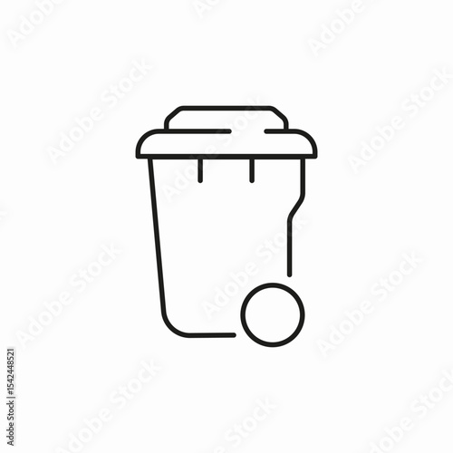 wheeled trash can icon sign vector