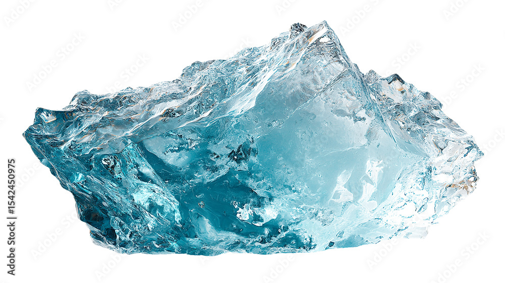 Fototapeta premium A captivating view of a large chunk of translucent ice with a textured surface on a dark area on transparent background