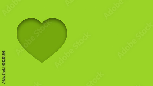 Green textured canvas background with heart shape cutout