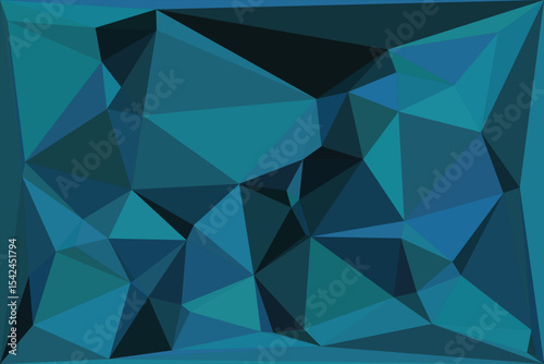 Abstract teal and dark blue geometric polygon background