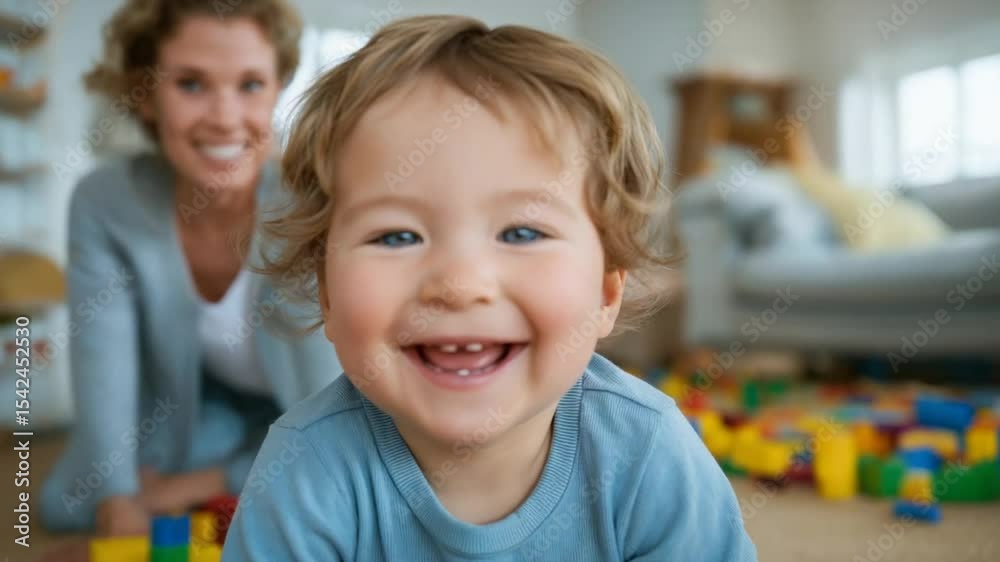 Joyful Family Moments: Son Playing With Parents in Living Room Joyful Family Moments: Son Playing With Parents in Living Room