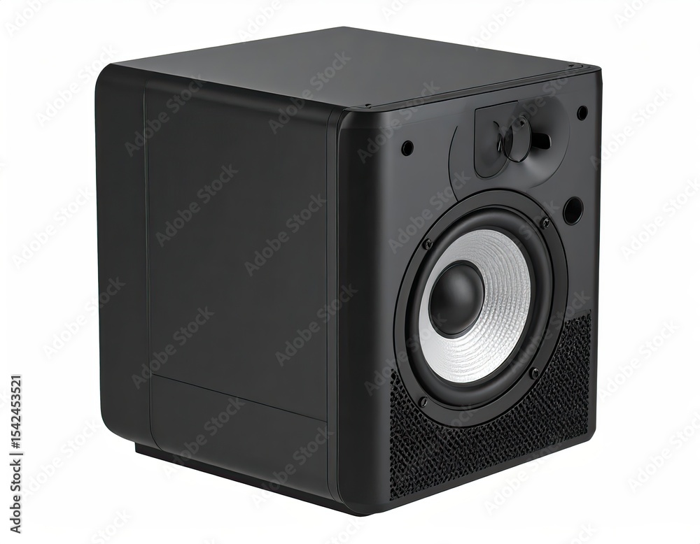 Obraz premium Studio Monitor Speaker Close Up View on White Background
