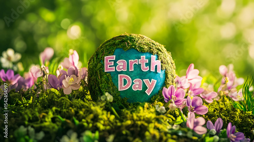 Moss-covered globe with 