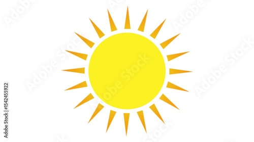 Sun icon animation with white background.
