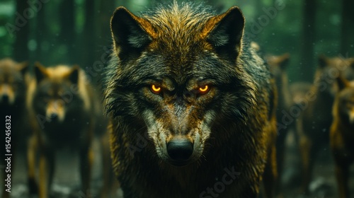 Forest Pack of Wolves - Angry Stare