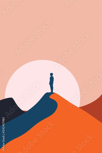 Road, Desert, Sand, Canyon, Valley, Distance, View, Rock, Mountain, Hill, Sun, Sky, Nature, Artwork, Vector