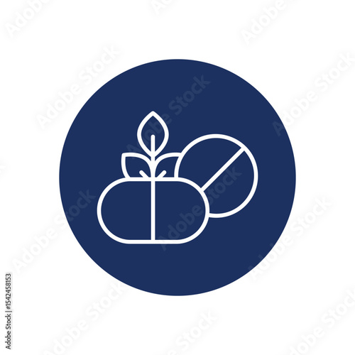 Herbal Pill icon vector