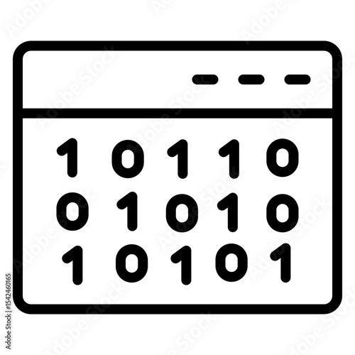 Binary Codespace vector line icon design