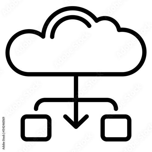 Cloud Computingspace vector line icon design