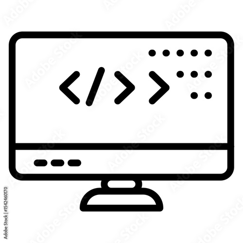 Codingspace vector line icon design