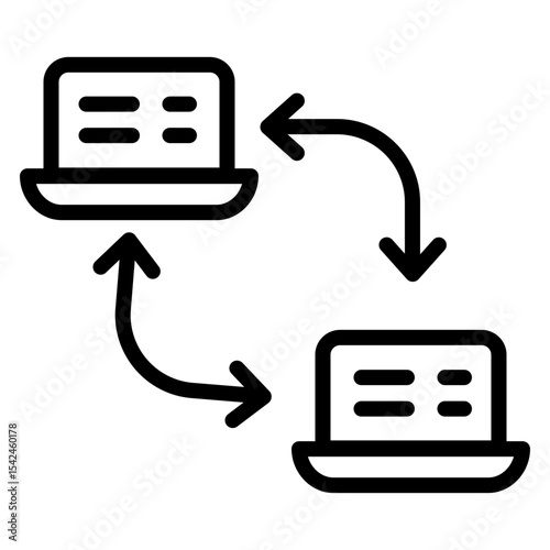 Data Transferspace vector line icon design